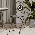 vidaXL Caféstolar fällbara 2 st svart och vit keramik 4003405