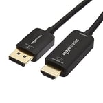 Amazon Basics Câble DisplayPort vers HDMI (4K à 60 Hz), 1.8 m, Noir, Pour Écran PC
