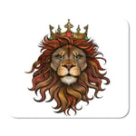 Colorful Crown Color King Lion Yellow Tattoo Geometric Sketch Home School Game Player Computer Worker MouseMat Mouse Padch