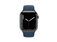 Apple Watch Series 7 (GPS + Cellular) - 41 mm - grafit rostfritt stål - smart klocka med sportband - fluoroelastomer - abyss blue - bandstorlek: standard - 32 GB - Wi-Fi, Bluetooth - 4G - 42.3 g