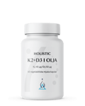 Holistic K2 + D vitamin I olivolja (immunsystem, ben, muskler etc) 60 kapsl