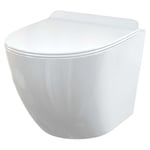 Alcadrain Céramique - WC suspendu avec siège Slim, SoftClose, sans rebord, blanc WC SOLID
