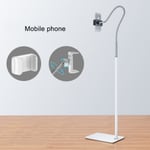 Universal Floor Phone Tablet Stand 360-degree Adjustable White Mobile Version