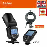 Godox V1C TTL 1/8000s HSS Round head Speedlite Flash +Xpro-C Trigger +S2 Bracket