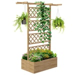 Wooden Trellis Planter, Raised Garden Bed for Climbing Plants