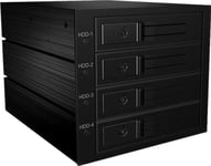 Icy Box Raidsonic Icybox Backplane 4X Sas/Sata 3,5 Hdd För 3X5,25 Fack Hot Swap Trayless Minisas Connector Svart