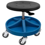 Diesella Monteringsstol/Arbetspall med säte i PU-skum, fotstöd 5 fack, 5xØ75 hjul och höjd 310-390 mm (GRÖN)