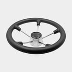 Båtratt motorbåt, rostfritt stål & gummi, Ø280 mm, med nav, passar 3/4″ (19 mm) rattaxel, svart