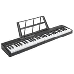 (US Plug)Electric Keyboard Kit 61 Key BT Rechargeable Folding Piano Keyboard SLS