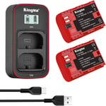 KingMa 2400Mah LP-E6NH Li-Ion Batteries (2 Pack) for R5 R6 R7 + LCD Dual Charger
