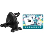 Mini Exercise Bike Pedal Exerciser Resistance Cycle Indoor Gym Office Fit Black & Mattel Games Classic Scrabble, Original Crossword Board Game, English Version, Family Board Game