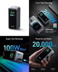 Anker Prime Power Bank, 20,000mAh Portable Charger with 200W Output, Black 