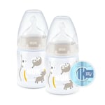 2x NUK First Choice Baby Feeding Bottle 0-6 Months Temperature Control 150ml