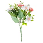 DRW Lot de 12 Bouquets de Fleurs en Polyester Rose 1 x 1 x 27 cm