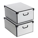 Lavatelli Lot de 2 boîtes de Rangement en Carton, avec Couvercle, pour Ranger, boîtes Cadeau, 39x50x24 cm MUSC Blanc, Couleur 7