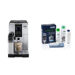 De'Longhi Dinamica Plus Perfetto ECAM370.85.SB, Coffee Bean Machine, Espresso Coffee Maker with LatteCrema System for Automatic Cappuccino, Dedicated App, Touch Display, Silver/Black & Coffee Care Kit