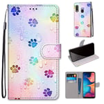 SATURCASE Case for Samsung Galaxy A20e, Beautiful PU Leather Flip Magnet Wallet Stand Card Slots Hand Strap Protective Cover for Samsung Galaxy A20e (DK-33)