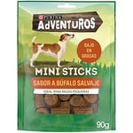 Adventuros Purina Snack Chien Mini Stick au Goût Bufalo, 6 sachets de 90 g chacun
