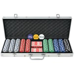 Pokerset med 500 marker aluminium