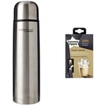 ThermoCafé Stainless Steel Flask, Multi-colour, 1.0 L & Tommee Tippee Milk Powder Dispensers, 6 Pack