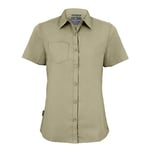 Craghoppers Womens Expert Kiwi Short Sleeved Shirt, Pebble, Size 12