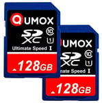 2x QUMOX carte mémoire SD XC 128 GB 80Mo/s Class 10 UHS-I Secure Digital Memory Card