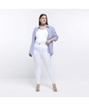 River Island Womens Skinny Jeans Plus White Mid Rise Sculpt Denim - Size 18 UK