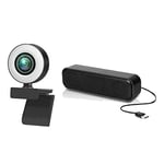 Project Telecom Halo E | 4K UHD | Ultra High Definition Webcam | Ring Light | USB Soundbar | Bundle Package | Compatible With Socio Mobile Event App