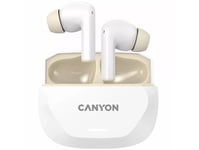 Canyon Headset Hexagon 7 Tws Anc+Enc Wireless Charge White Beige
