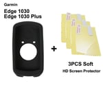 1 étui et 3 films de protection d'écran pour Garmin,compatible avec les modèles Edge 130 plus 520 530 540 830 840 1000 1030 1040 Explore 520 Plus et GPS - Type 1030 Plus HD Film