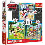 Trefl- Disney de 20 à 50 Pièces 3 Sets pour Les Enfants à partir de 3 Ans Puzzle, 34846, Mickey Mouse avec des Amis Mickey Mouse et Ses Amis