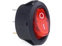 AMiO Röd oval strömbrytare 12V, 230V (med belysning) BU01