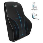 Feagar Lumbar Support Cushion, Comfortable Back Support for Office Chair & Car Seat & Home & Gaming Chair & Travel，Superior Memory Foam Reduce Lower Back Tension, 2 Extra Extension Straps Included