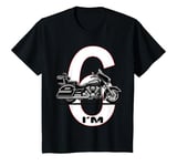Youth I'm 6 old age 6th Birthday 6 years, cute motorbike for kids T-Shirt