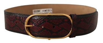 DOLCE & GABBANA Belt Red Exotic Leather Gold Oval Buckle s.75cm / 3