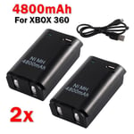 2x chargeur câble USB batterie rechargeable pour contrôleur XBOX 360 AC1745