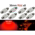 Spollampa 36mm röd 8-pack Led 2835SMD  C5W SV8.5 Röd