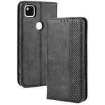 TANYO Leather Folio Case for Google Pixel 4A 4G (Not for 5G Version), Premium PU/TPU Wallet Cover with Card and Cash Slots, Flip Magnetic Closure Shell - Black