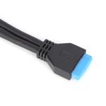 (black)Lantuqib Powered Usb Cable Usb Splitter 3.0 Double USB Baffle Cable For