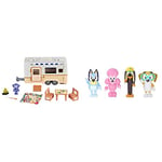 Bluey Caravan Playset, 2.5-3 inch figures & and Friends:, Coco, Snickers and Honey 4 Figure Pack Articulated Character Action Figures 2.5 Inch Official Collectable Toy