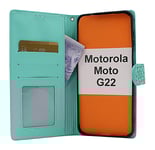 Flower Standcase Wallet Motorola Moto G22 (Aqua)