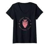 Womens Grand Canyon National Parks Shirt Design Pink Cactus Summer V-Neck T-Shirt