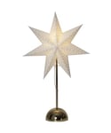 Lottie stjerne på fot, høyde 55 cm, for batteri, med timer, Patinert / Hvit