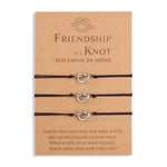 YELUWA 3 Pcs Bracelets Infini Nœud D'amitié Pour Meilleures Amies Bestie Femmes Adolescentes Sœur Bff Demoiselle D'honneur Fille Distance à Jamais Ajustable Cadeau De Fête De Mariage Fait à La Main