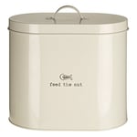 Premier Housewares Adore Pets Feed The Cat Food Storage Bin with Spoon, 6.5 L - Cream,6.5 Litre