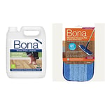 Bona Wood Floor Cleaner Liquid Refill - 4 Litre Refill Bottle & Microfibre Cleaning Pad, for Wood and Hard-Surface Floors, fits Family of Mops, 1 Count (Pack of 1)