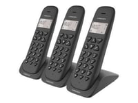 Logicom VEGA 350 - Téléphone sans fil - système de répondeur avec ID d'appelant - DECTGAP - (conférence) à trois capacité d'appel - noir + 2 combinés supplémentaires