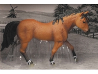 Häst i öppen ask 22x10x14,5cm, brun