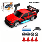 1:24 Skala RC Driftbil 4WD 2.4GHz 30KM/H Hög Hastighet Racing Sport Leksaksbil med LED-lampor, Racing och Drift Hjul 8602-