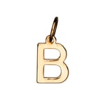Bokstavshänge B – längd 7 mm, mässing, pläterat med 9 karat guld